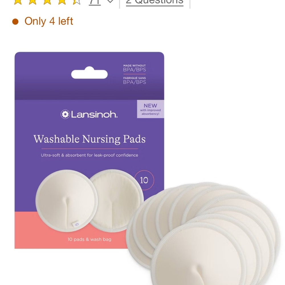 Lansinoh Washable Nursing Pads (Used 10 count)